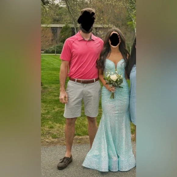 Portia and Scarlett PS24055 Prom Dress Blue Corset Embellished Size 00 - Picture 6 of 14